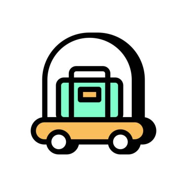 Bagaj kutusu simgesi vektörde. Logotype