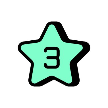 Vektör olarak 3 yıldız simgesi. Logotype