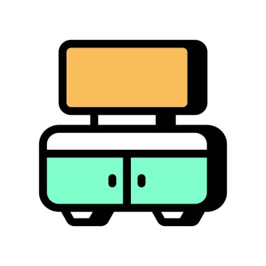 Vektör olarak TV Stand simgesi. Logotype