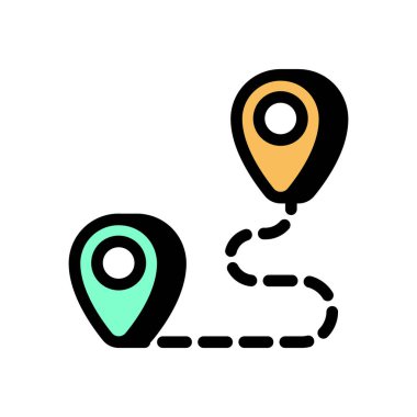 Varış simgesi vektörde. Logotype