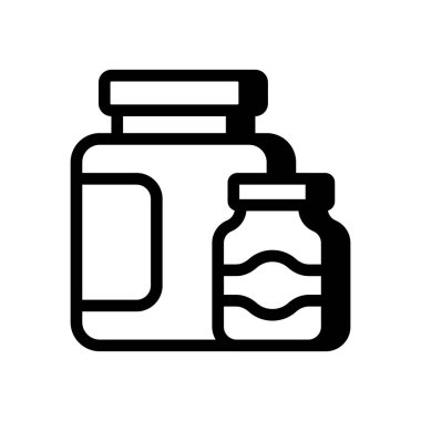 Protein Kutusu simgesi vektörde. Logotype