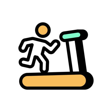 Koşu bandı simgesi vektörde. Logotype