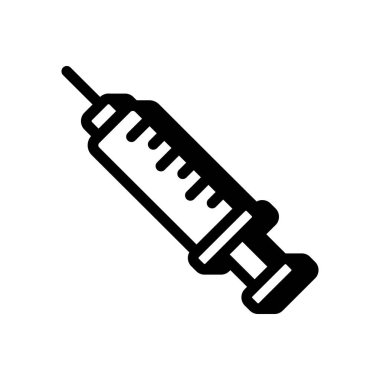 Şırınga simgesi vektörde. Logotype