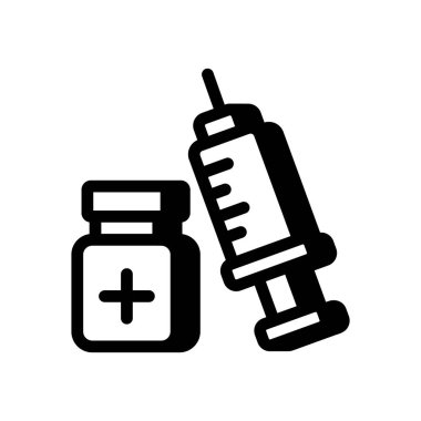 Aşı ikonu vektörde. Logotype