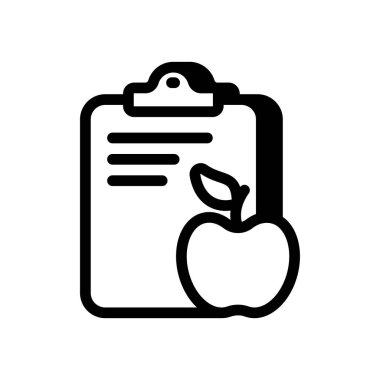 Vektör olarak sağlıklı diyet reçetesi simgesi. Logotype