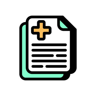 Tıbbi rapor simgesi vektörde. Logotype