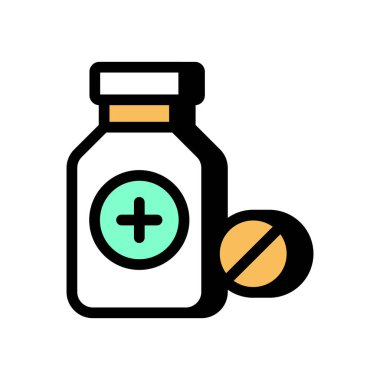 Tıbbi İlaç ikonu vektörde. Logotype