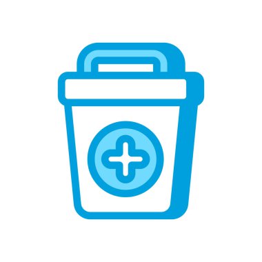 Tıbbi Atık Sepeti simgesi vektörde. Logotype