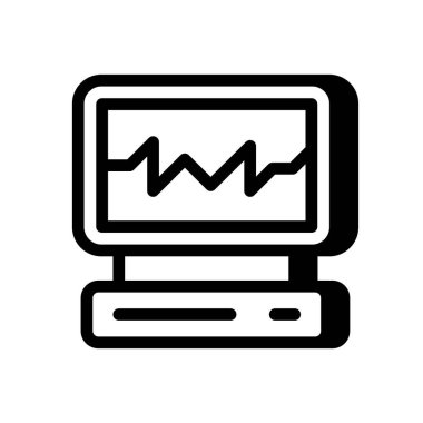 EKG Makine simgesi vektörde. Logotype