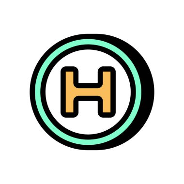 Helikopter pisti simgesi vektörde. Logotype