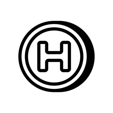 Helikopter pisti simgesi vektörde. Logotype