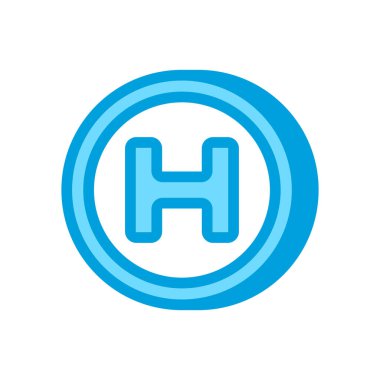 Helikopter pisti simgesi vektörde. Logotype