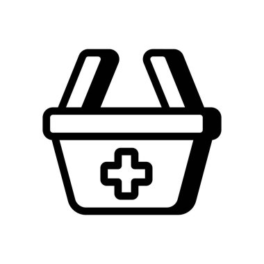 Tıbbi Yardım Paketi simgesi vektörde. Logotype