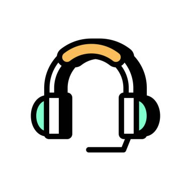 Kulaklık simgesi vektörde. Logotype