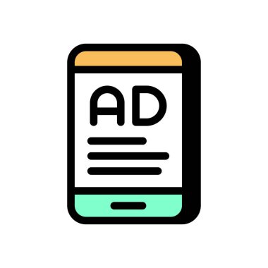 Vektör olarak mobil reklam simgesi. Logotype