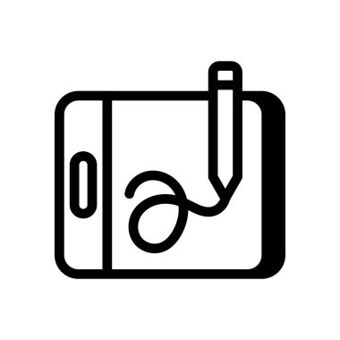 Tablet simgesi vektörde. Logotype