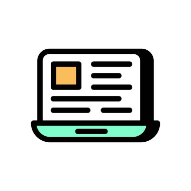 Dizüstü bilgisayar simgesi vektörde. Logotype