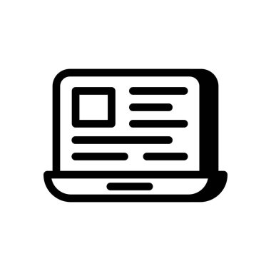 Dizüstü bilgisayar simgesi vektörde. Logotype