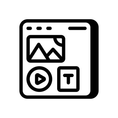 Vektör olarak Dijital İçerik simgesi. Logotype