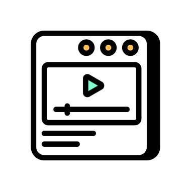 Vektör olarak Video Oynatıcı simgesi. Logotype