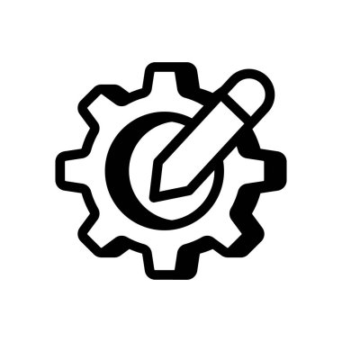 Vektör olarak Yönetim simgesi yazılıyor. Logotype