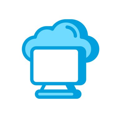 Bulut Hesaplama simgesi vektörde. Logotype