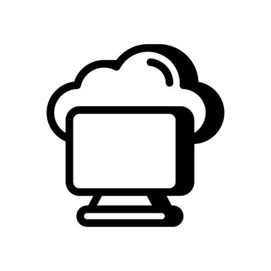 Bulut Hesaplama simgesi vektörde. Logotype