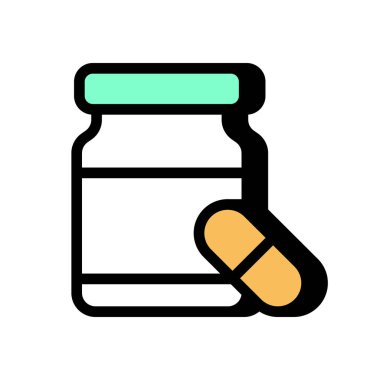 Vektör olarak vitamin hapları ikonu. Logotype