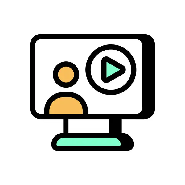 Çevrimiçi sunum simgesi vektörü. Logotype