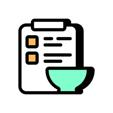 Vektör olarak yemek planlama simgesi. Logotype