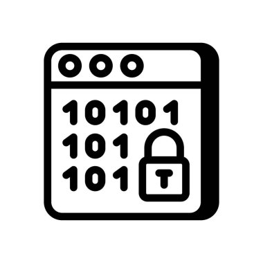 Veri Şifreleme simgesi vektörde. Logotype