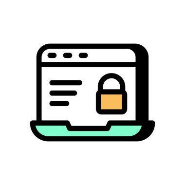 Çevrimiçi Gizlilik simgesi vektörde. Logotype