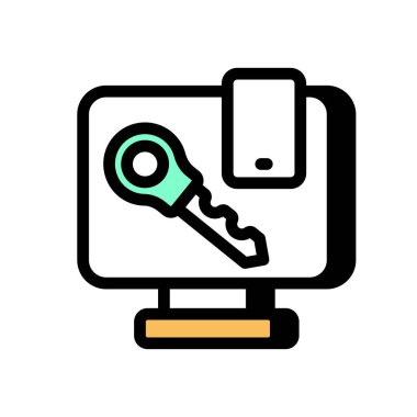 Vektör içinde iki faktör doğrulama simgesi. Logotype