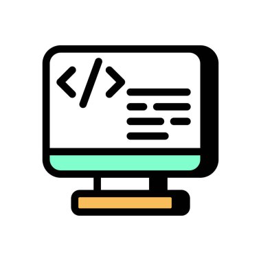 Vektör olarak siber kodlama simgesi. Logotype