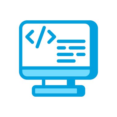 Vektör olarak siber kodlama simgesi. Logotype