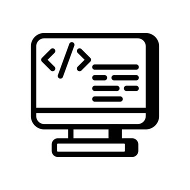 Vektör olarak siber kodlama simgesi. Logotype