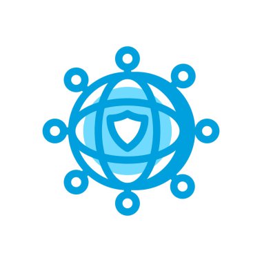 Ağ Güvenliği simgesi vektörde. Logotype