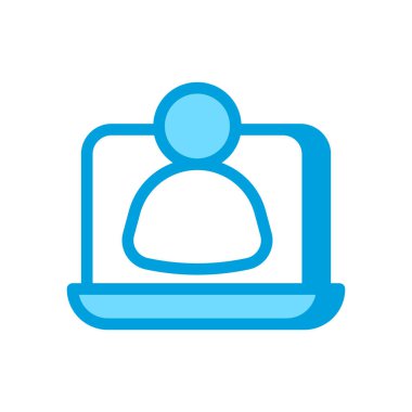 Vektör olarak kullanıcı dizüstü simgesi. Logotype