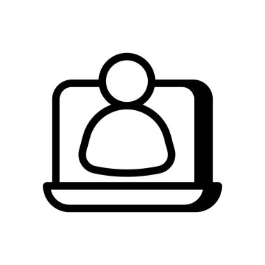 Vektör olarak kullanıcı dizüstü simgesi. Logotype