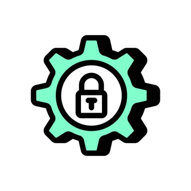 Güvenlik simgesi vektör olarak ayarlanıyor. Logotype