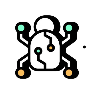 Vektör içindeki kötü amaçlı yazılım simgesi. Logotype