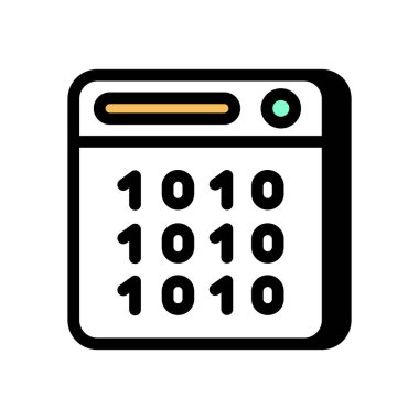 Vektör içinde ikili programlama simgesi. Logotype