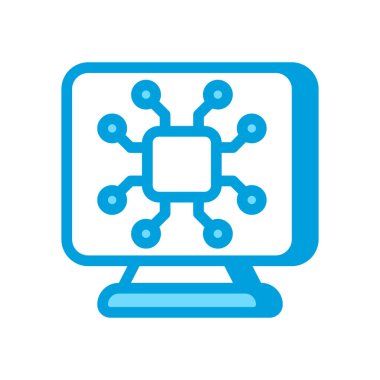 Siber Güvenli Çip simgesi vektörde. Logotype