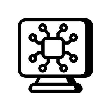 Siber Güvenli Çip simgesi vektörde. Logotype