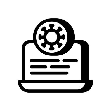 Dizüstü bilgisayar virüsü simgesi vektörde. Logotype