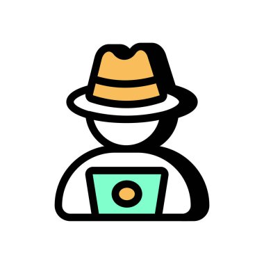 Hacker simgesi vektörde. Logotype