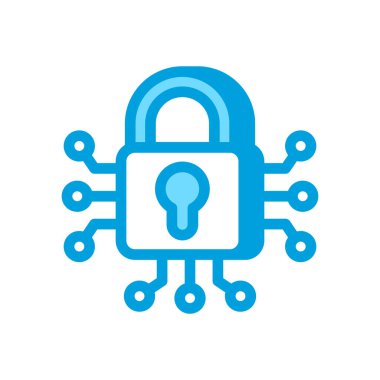 Siber Kilit simgesi vektörde. Logotype