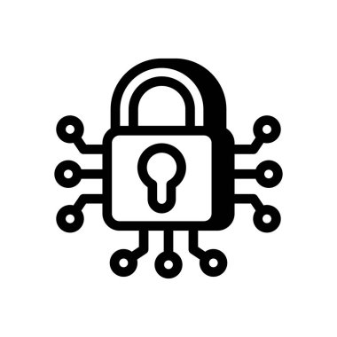 Siber Kilit simgesi vektörde. Logotype