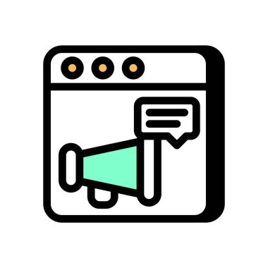 Vektör olarak tanıtım sitesi simgesi. Logotype