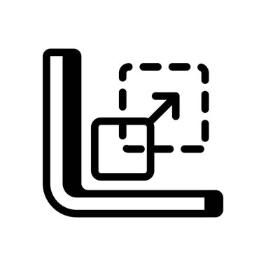 Ölçekleme simgesi vektörde. Logotype